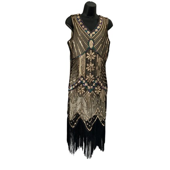 Rorox flapper dress NEW Med 38ch 32w 38/40 hip longest 46' long - Picture 10 of 16